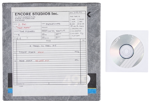 1994 Tupac Shakur "Dear Mama" Original Audio Reel With Original CD Recording